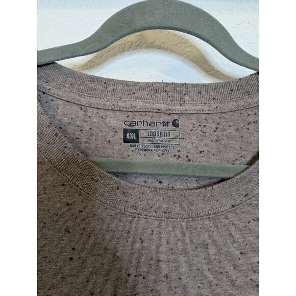CARHARTT Men 4X Loose Fit Heavyweight Short-Sleeve Pocket T-Shirt Speckled Beige - Picture 3 of 6
